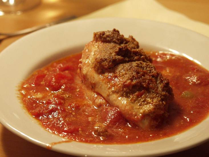 Hühnchenbrust im Mandel-Senf-Mantel